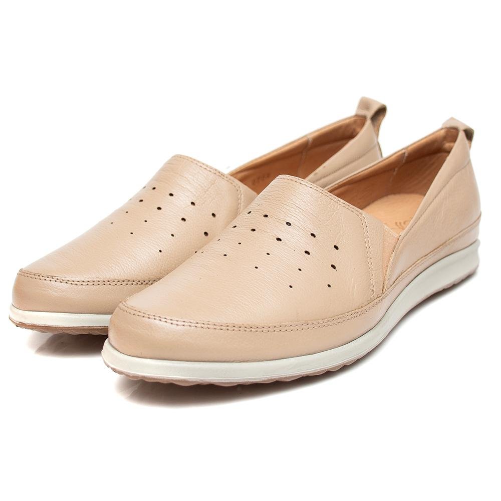 Slip On Opananken Alexxa em Couro Amêndoa Bege 2