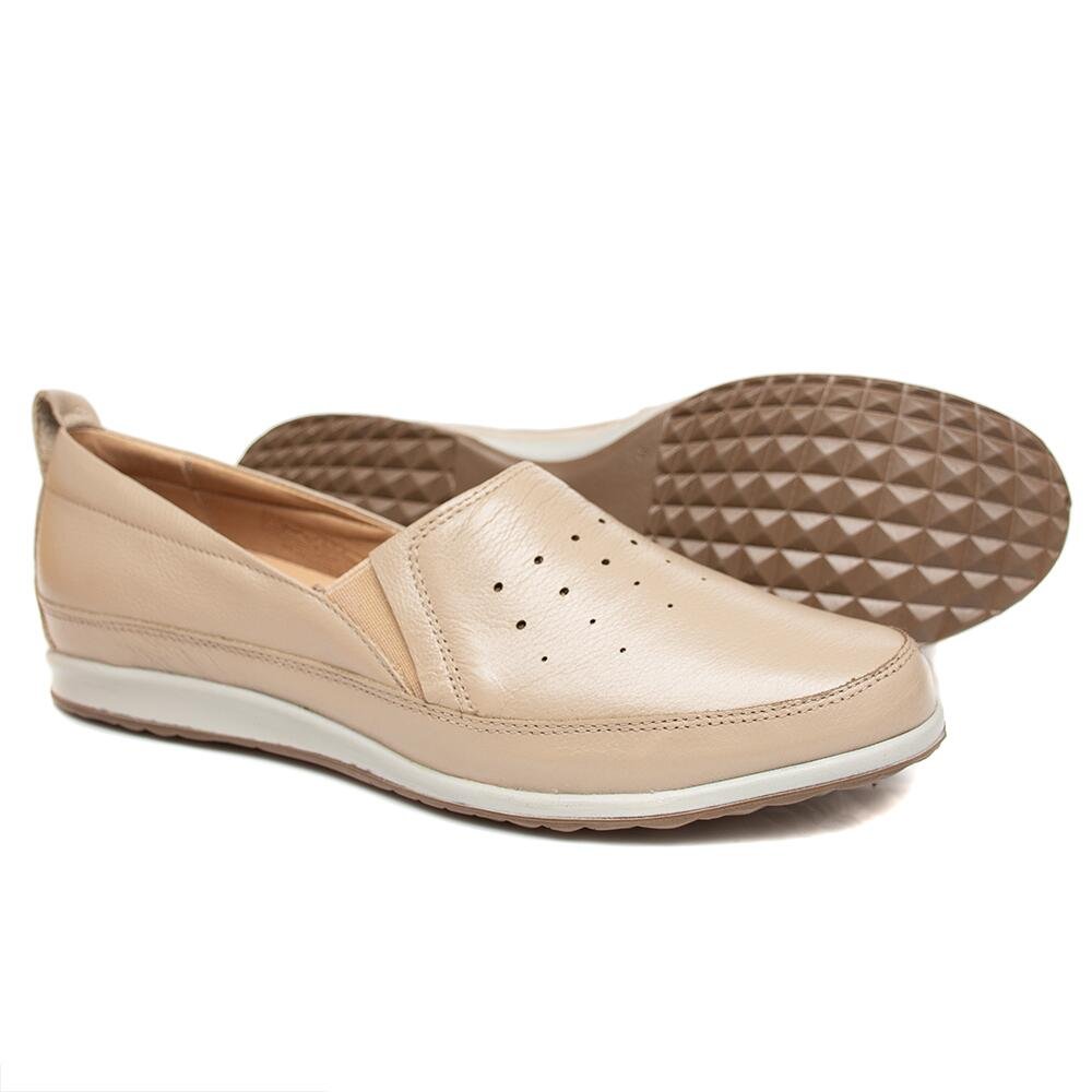 Slip On Opananken Alexxa em Couro Amêndoa Bege 4