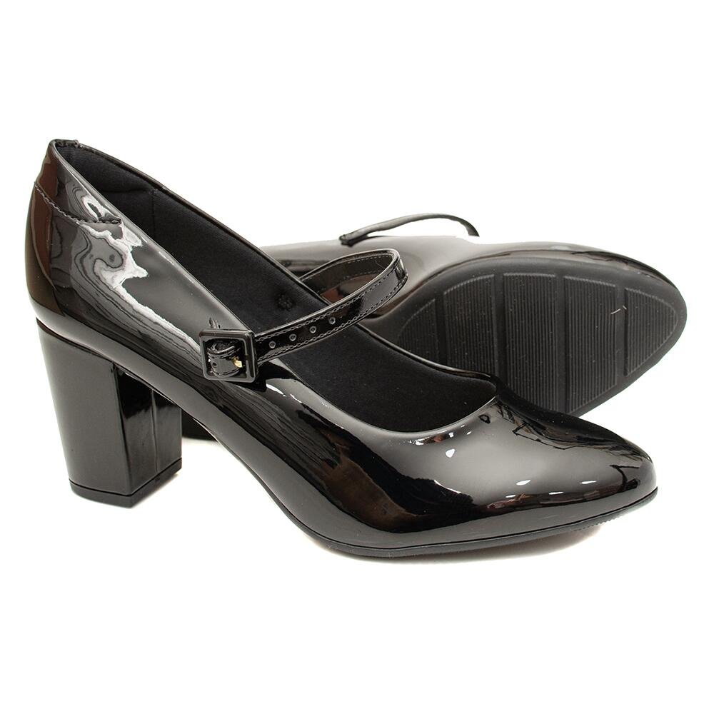 Sapato Boneca Salto Alto Verniz Preto Preto 4