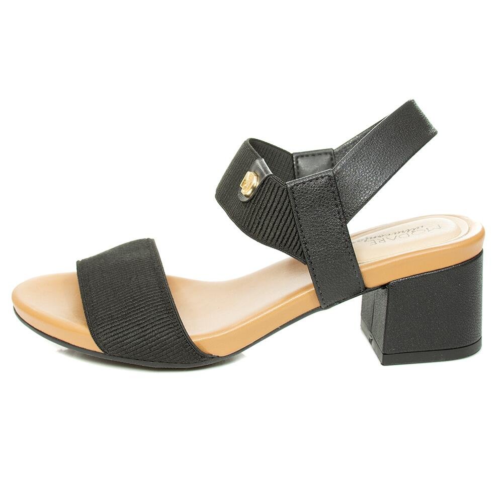 Sandália Modare Elástico Canelado Preto Preto 1