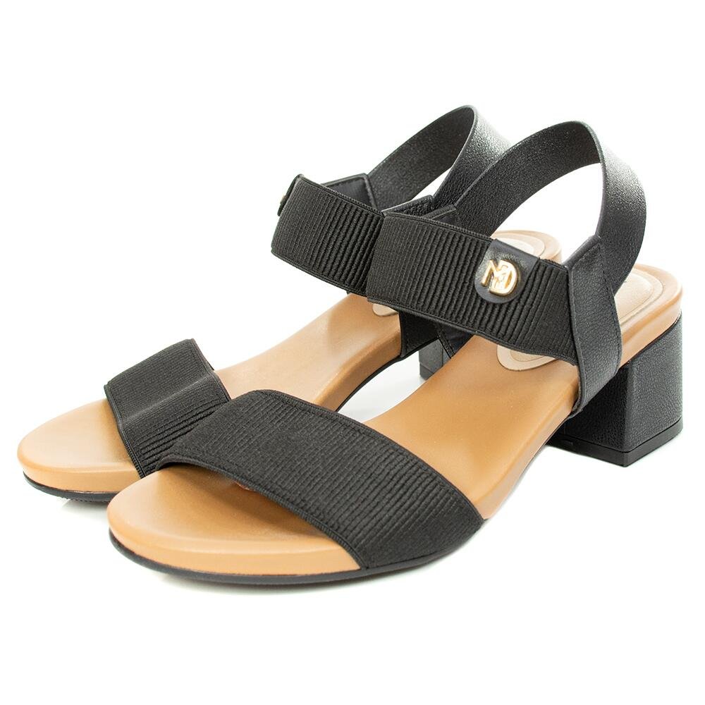 Sandália Modare Elástico Canelado Preto Preto 2