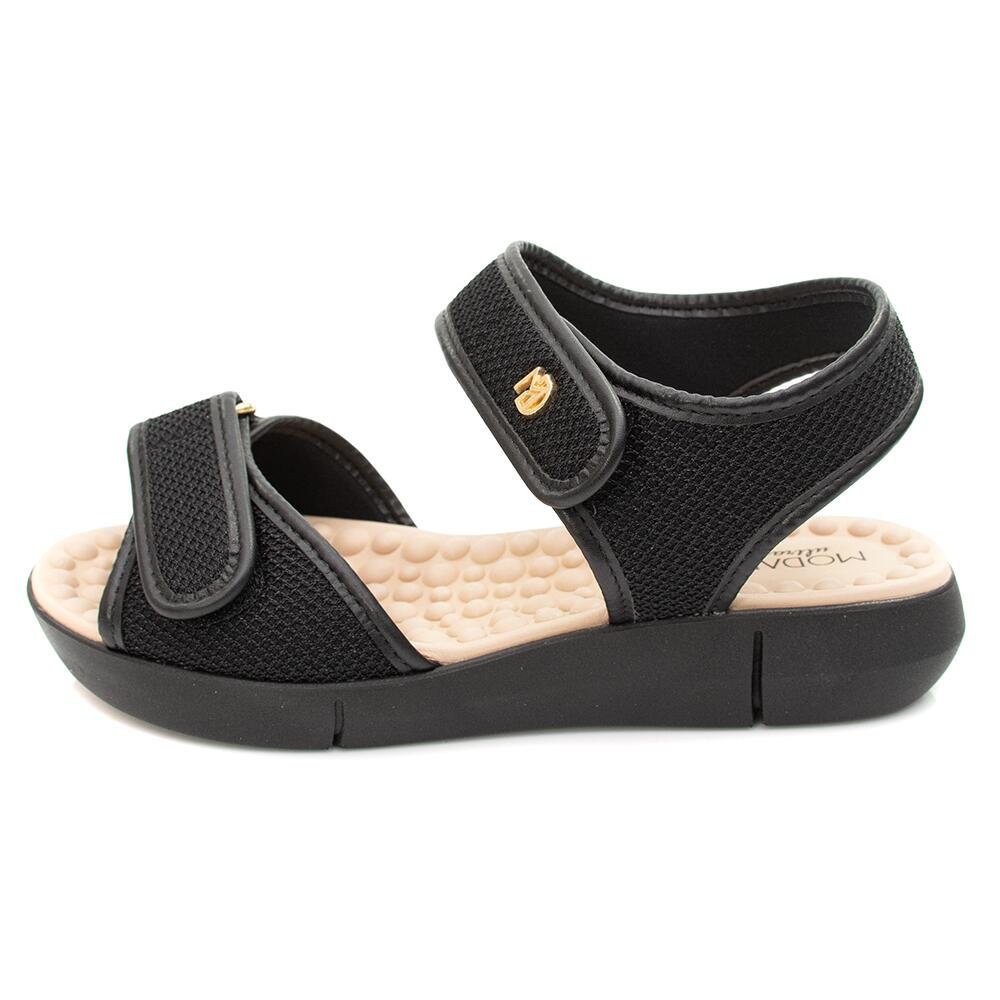 Sandália Modare Tecido Tela Preto Preto 1