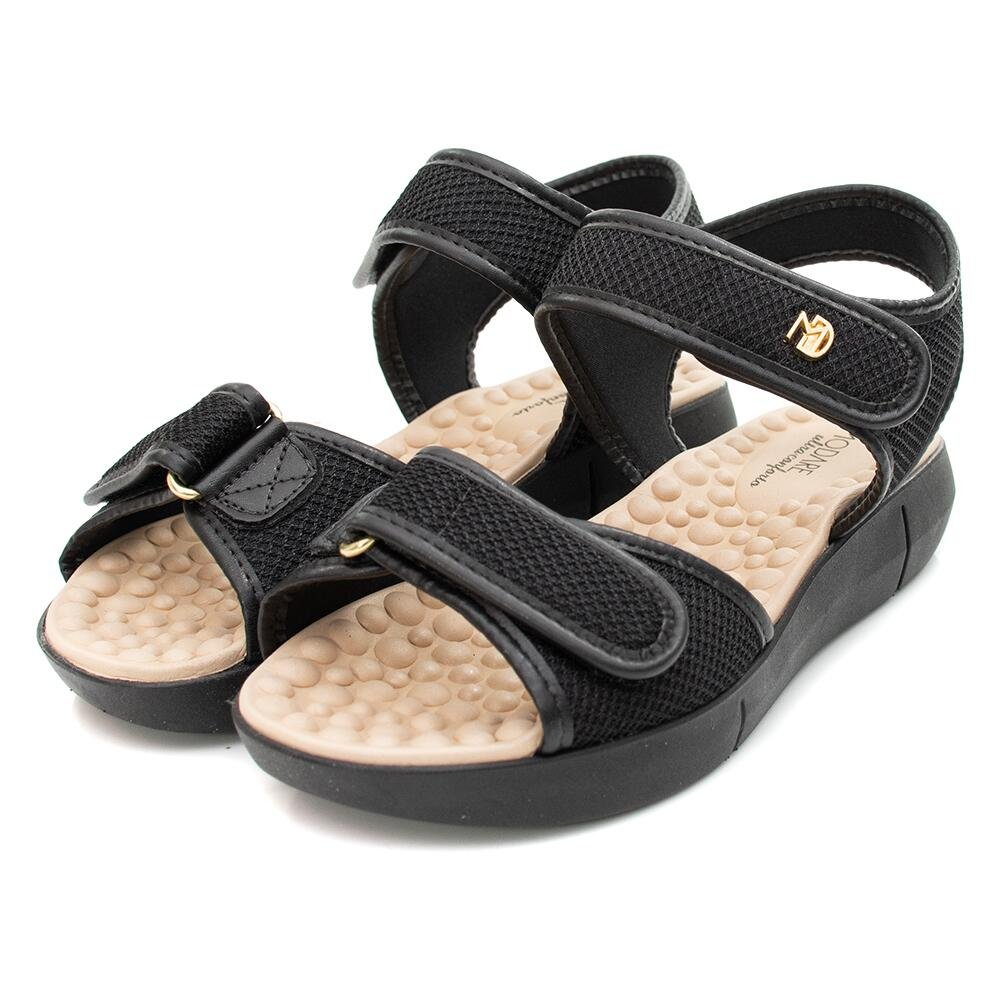 Sandália Modare Tecido Tela Preto Preto 2
