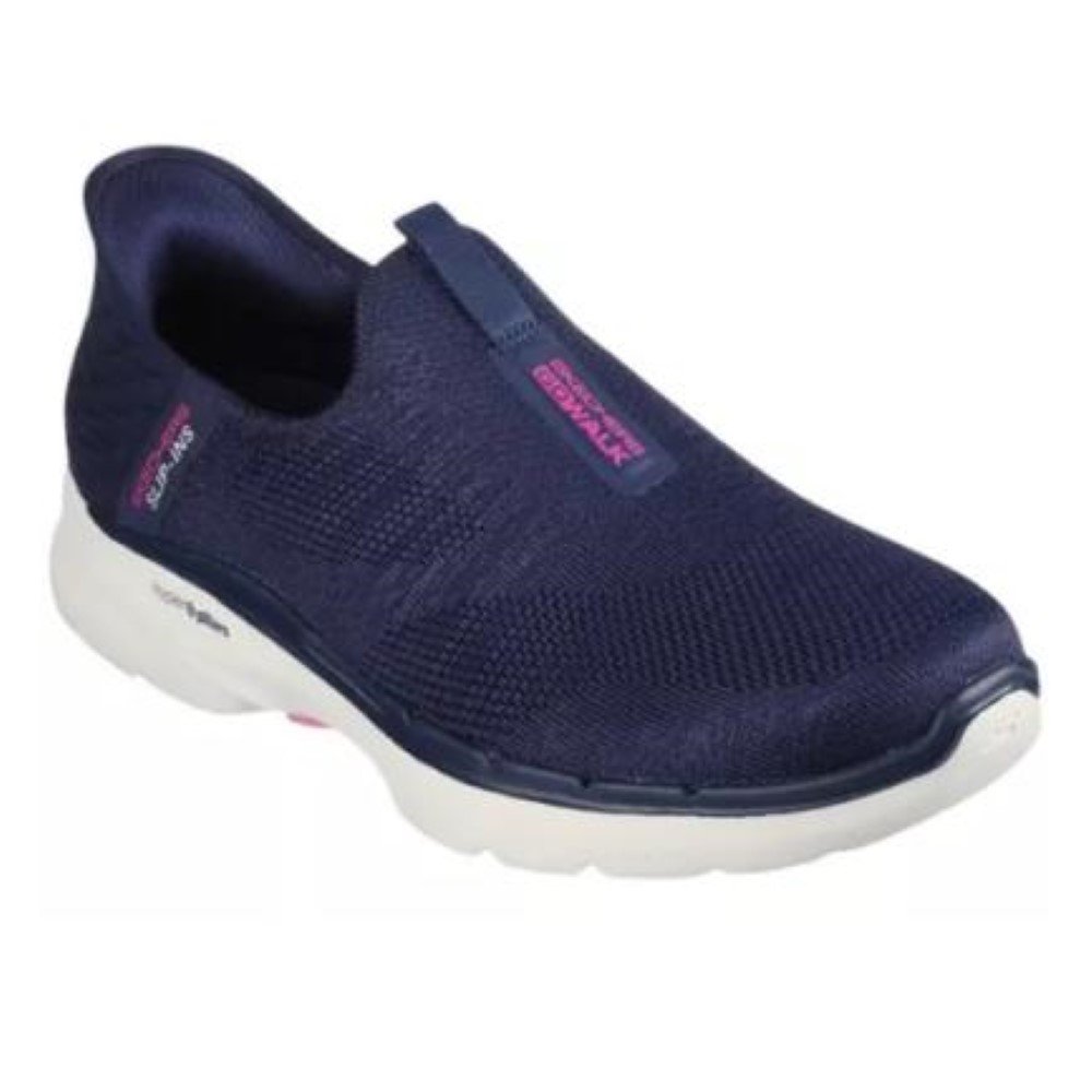 Tênis Skechers Go Walk 6 Fabulous View Feminino - Marinho e Rosa Azul 2