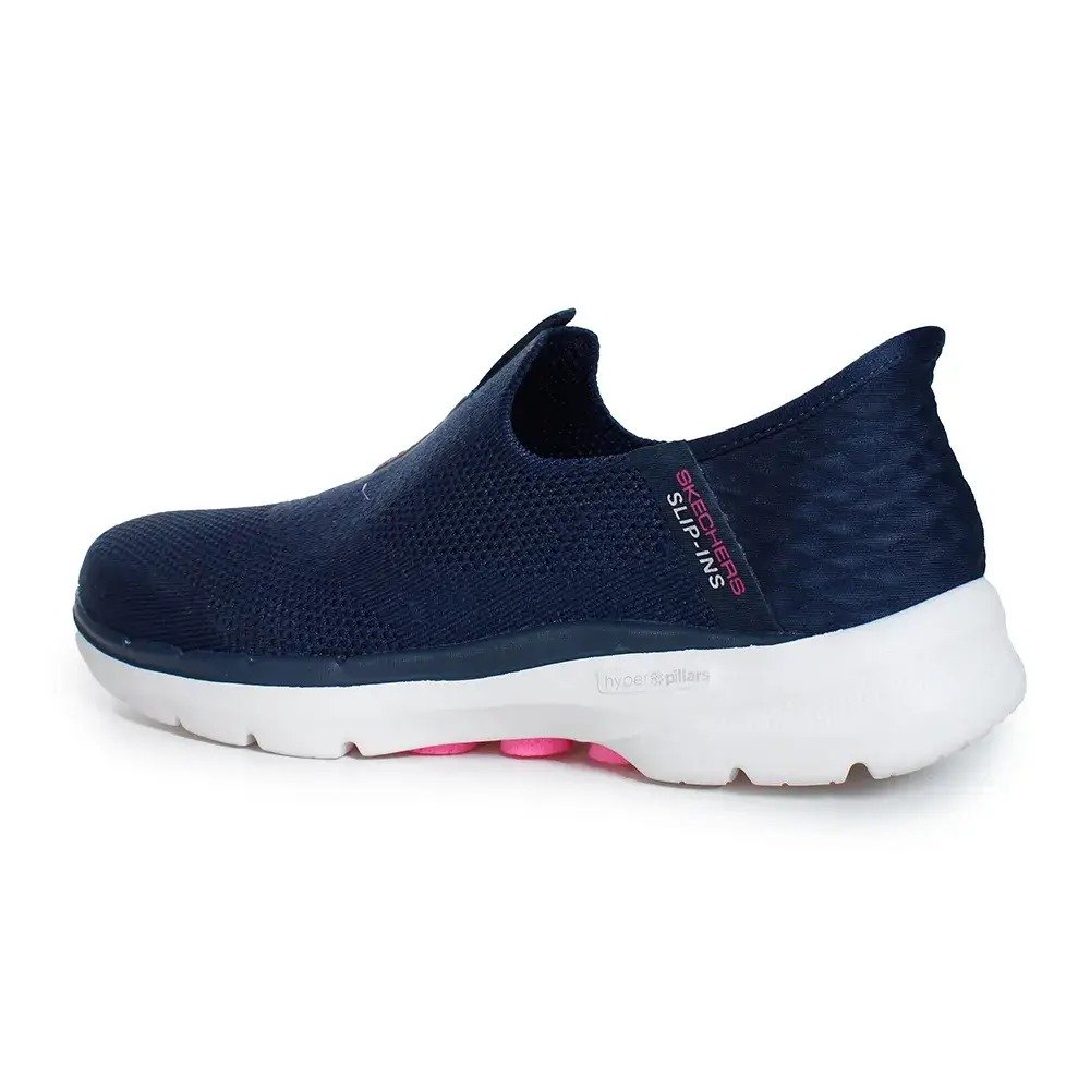 Tênis Skechers Go Walk 6 Fabulous View Feminino - Marinho e Rosa Azul 3