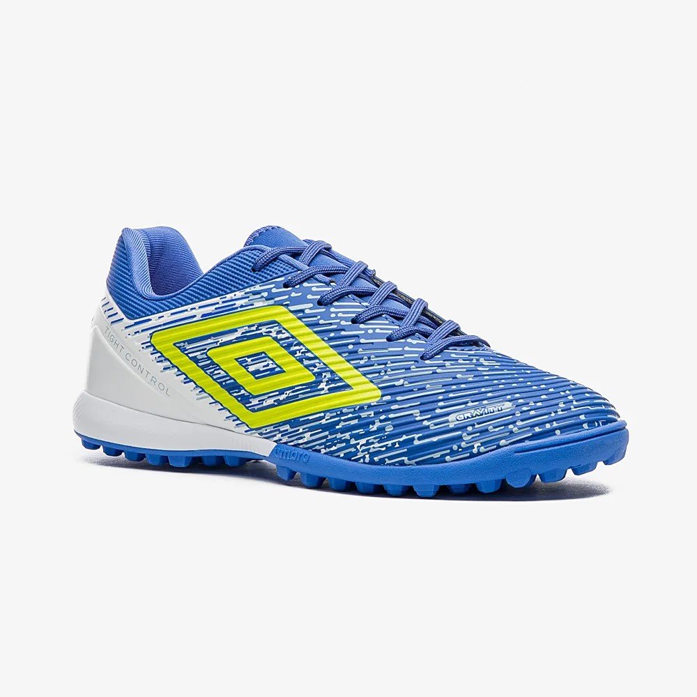 Chuteira Umbro Society Gravity Masculina - Royal e Branco Azul 2