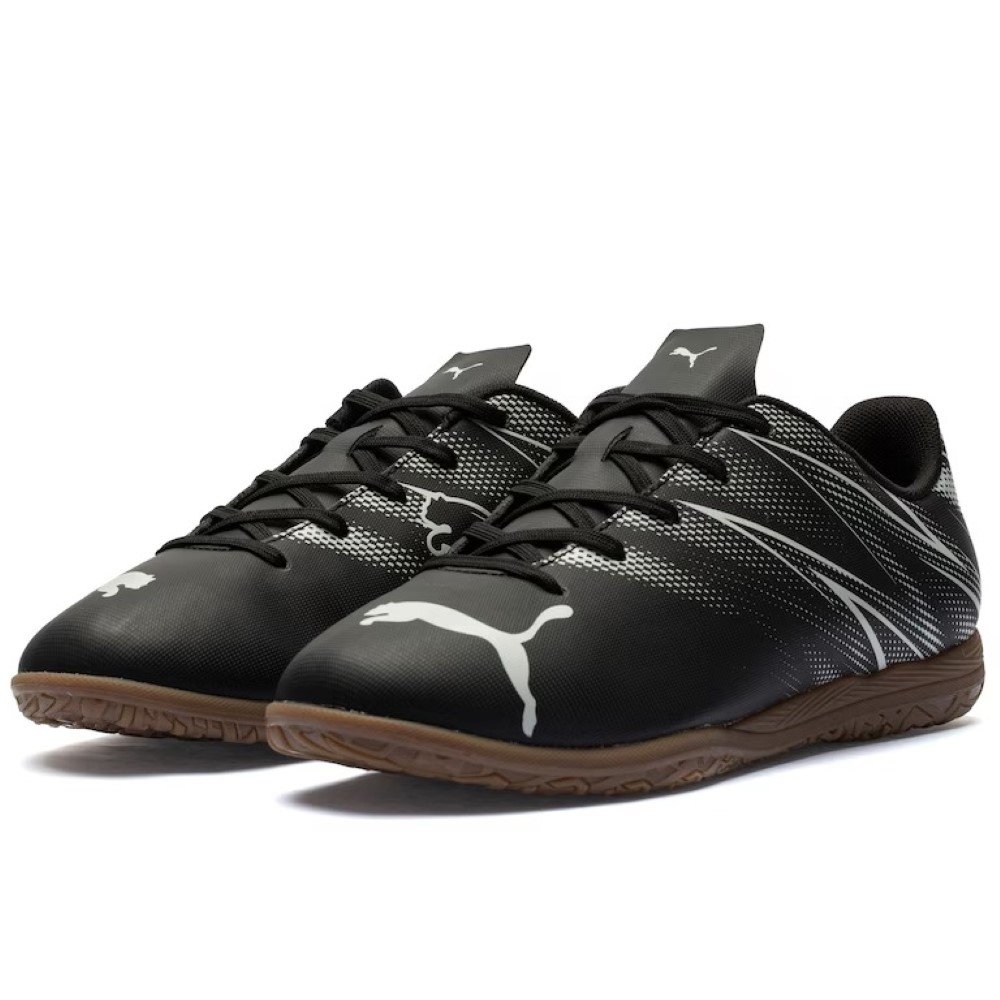 Chuteira Puma Infantil Salão Attacanto IT Jr - Preto e Branco Preto 2