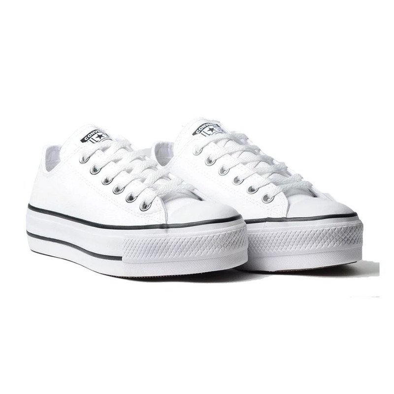 Tênis Converse All Star Plataforma Couro - Branco Branco 2