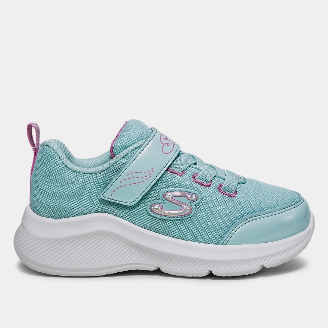 Tênis Skechers Infantil Sole Swfters Runn - Azul e Rosa Azul 2