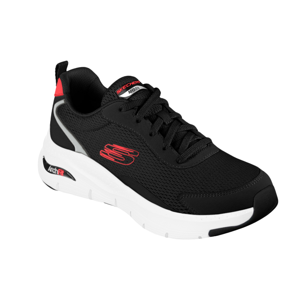 Tênis Skechers Arch Fit Masculino - Preto e Vermelho