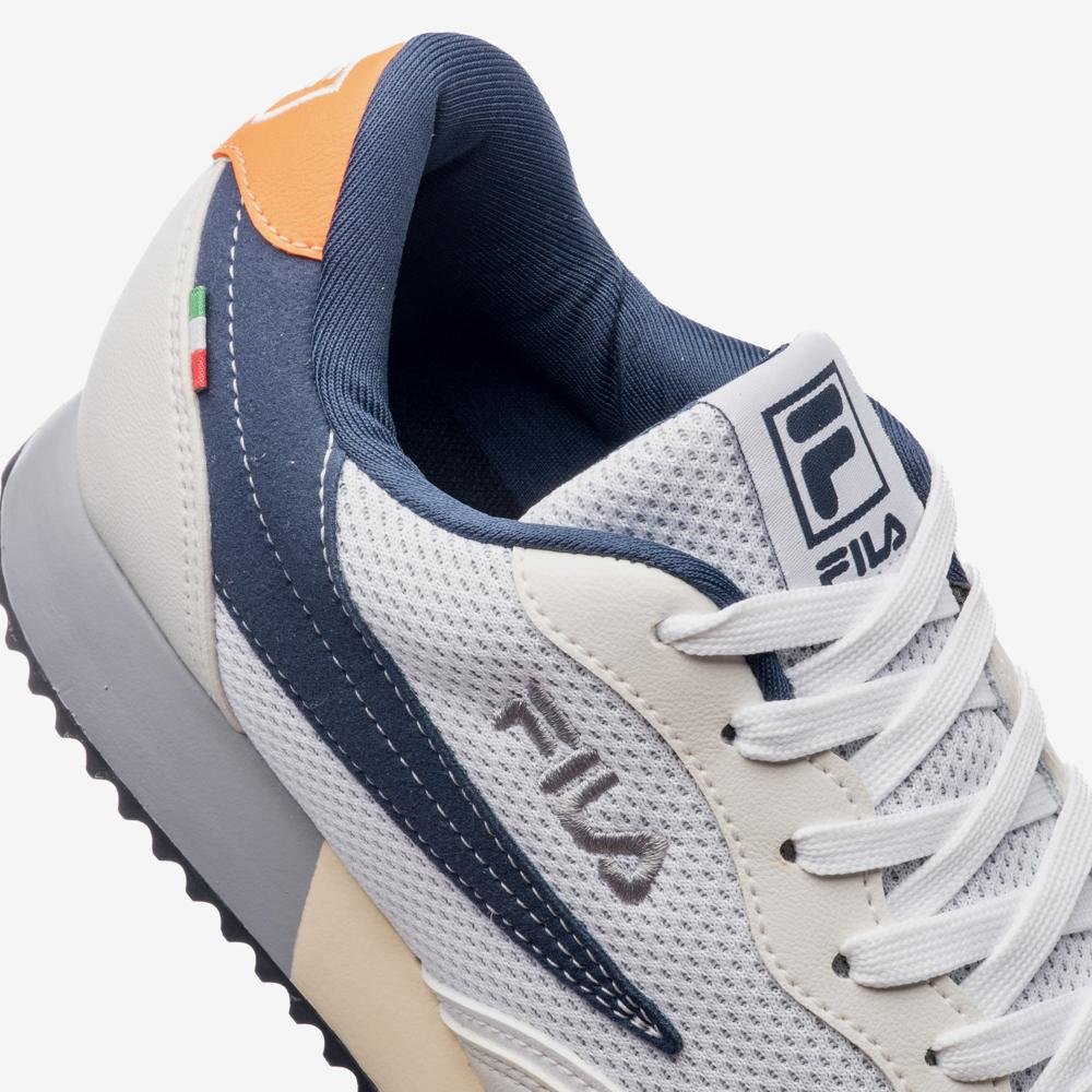 Tênis Fila Euro Jogger Sport II Masculino Branco/Azul/Laranja 8