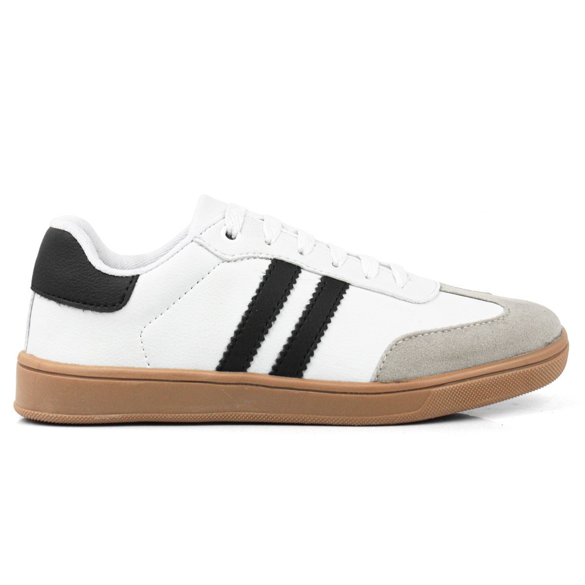 Tenis Casual Feminino com Listras Branco 1