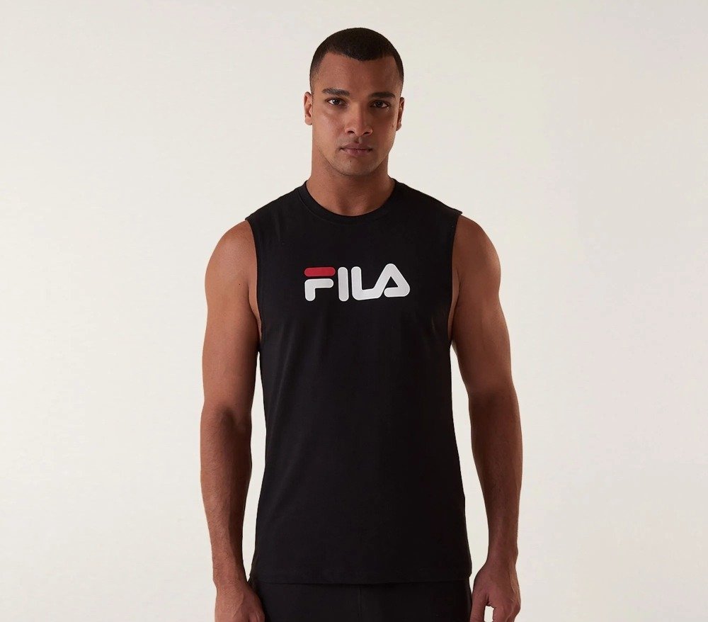 REGATA FILA LETTER - masculino - preto - vermelho e branco