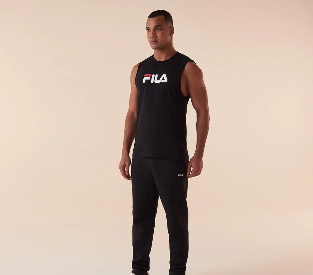 REGATA FILA LETTER - masculino - preto - vermelho e branco Preto 3