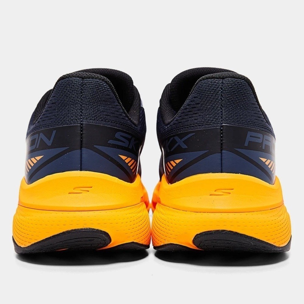 Tênis Skechers Max Cushioning Endeavour - masculino - azul marinho e laranja Azul Marinho 3