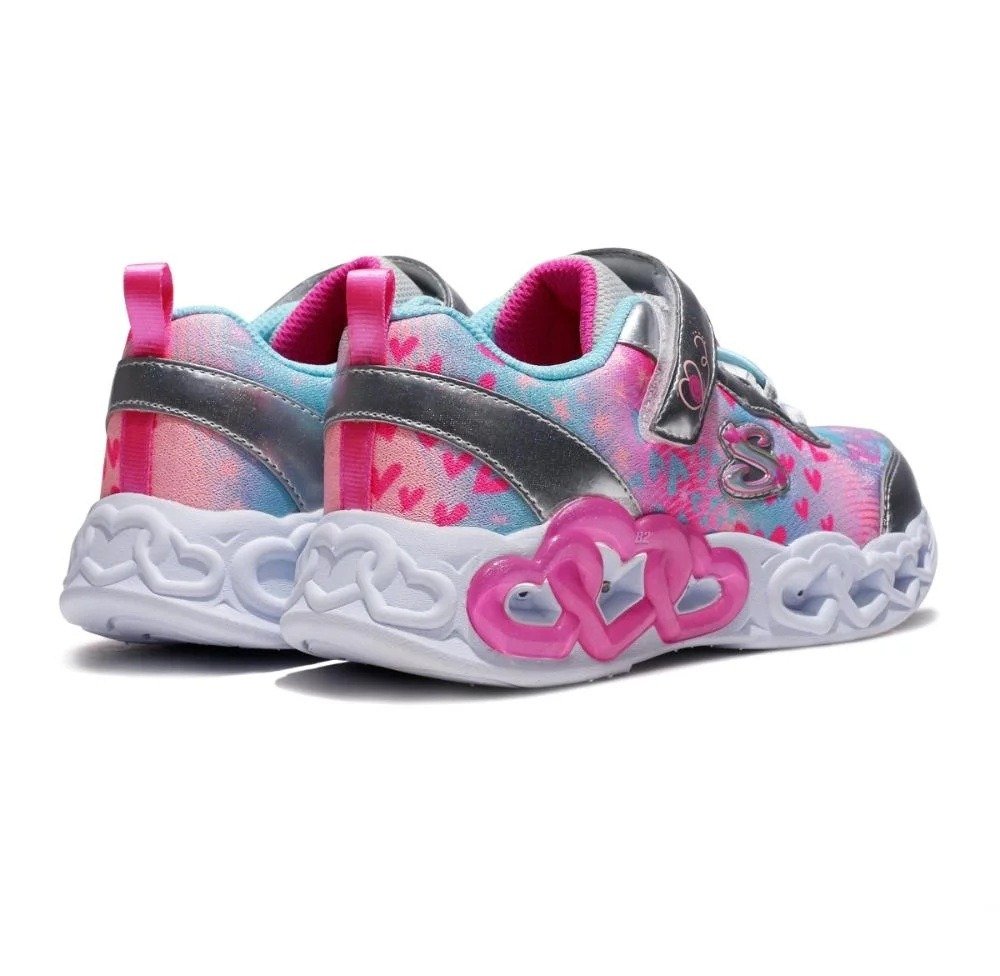 Tênis Skechers S Lights Eternal Heart Infantil Rosa 4