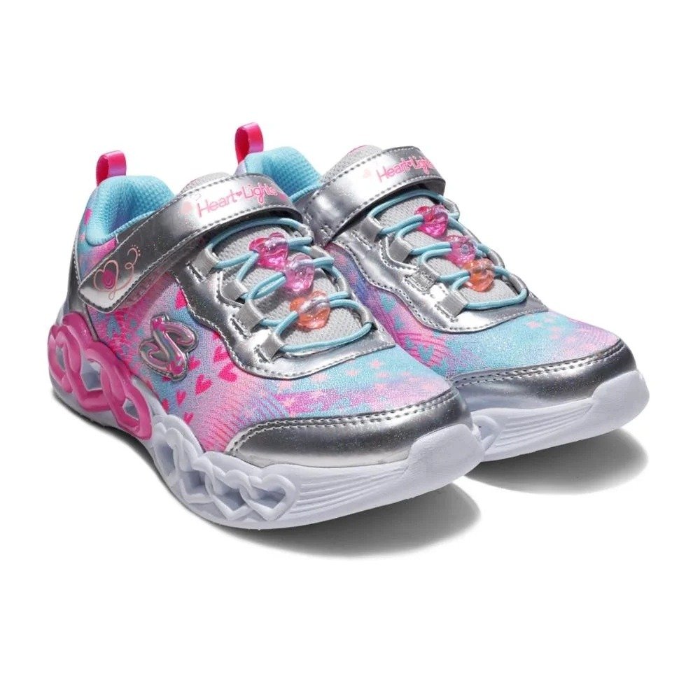 Tênis Skechers S Lights Eternal Heart Infantil Rosa 2
