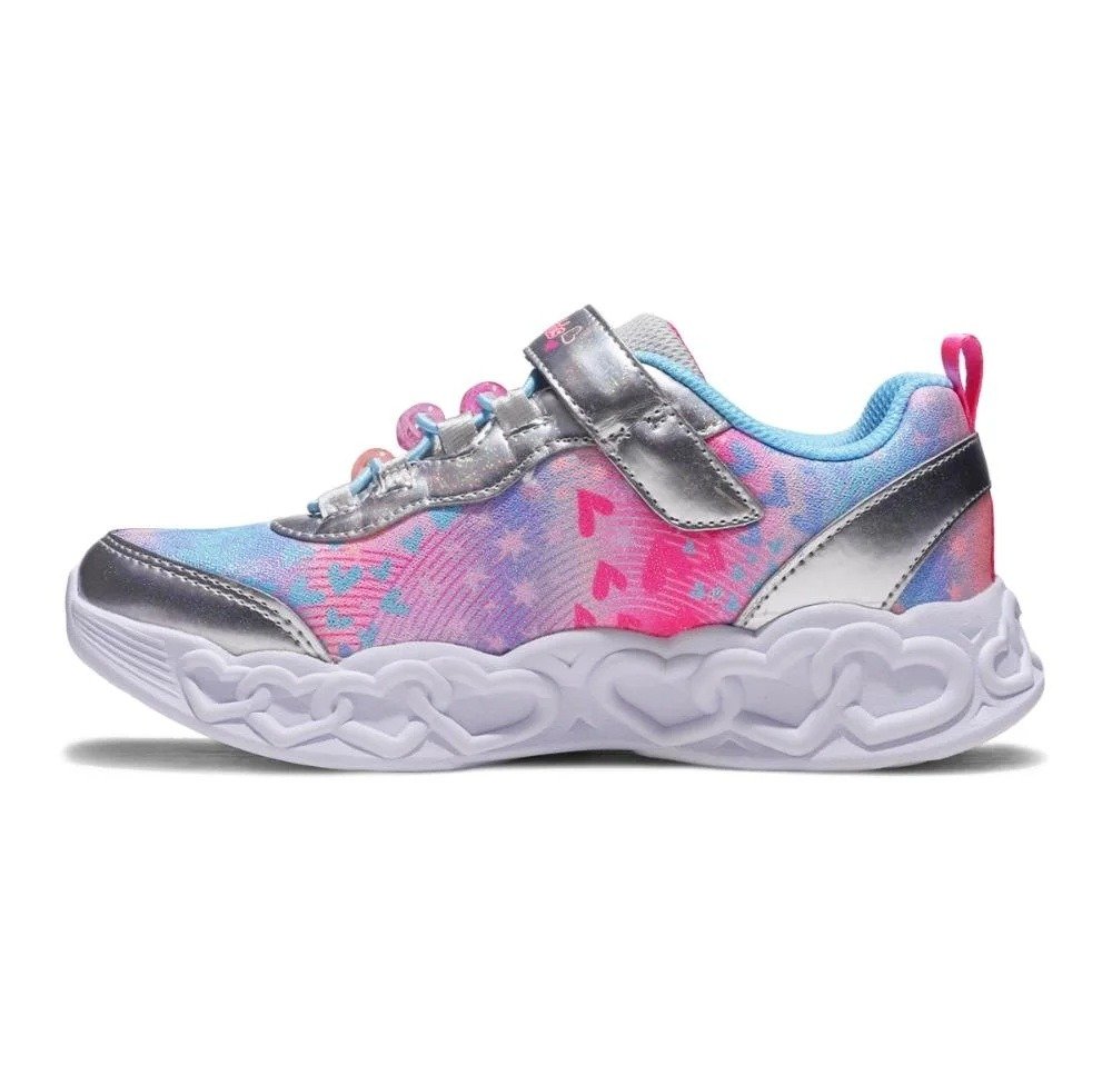 Tênis Skechers S Lights Eternal Heart Infantil Rosa 5