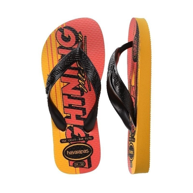 Sandalia Havaianas Kids Cars infantil - unissex - vermelho e laranja Preto 2