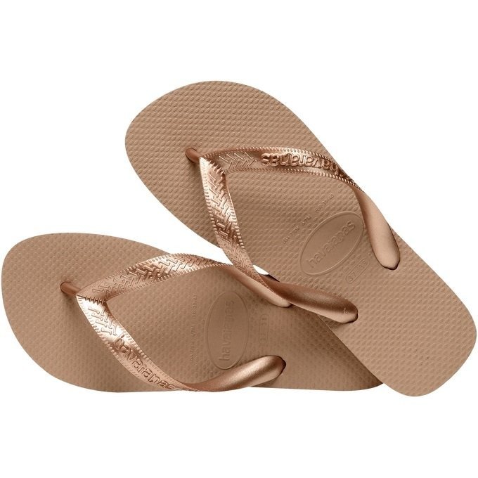 Chinelo Havaianas Topfc - unissex -rose Dourado 2