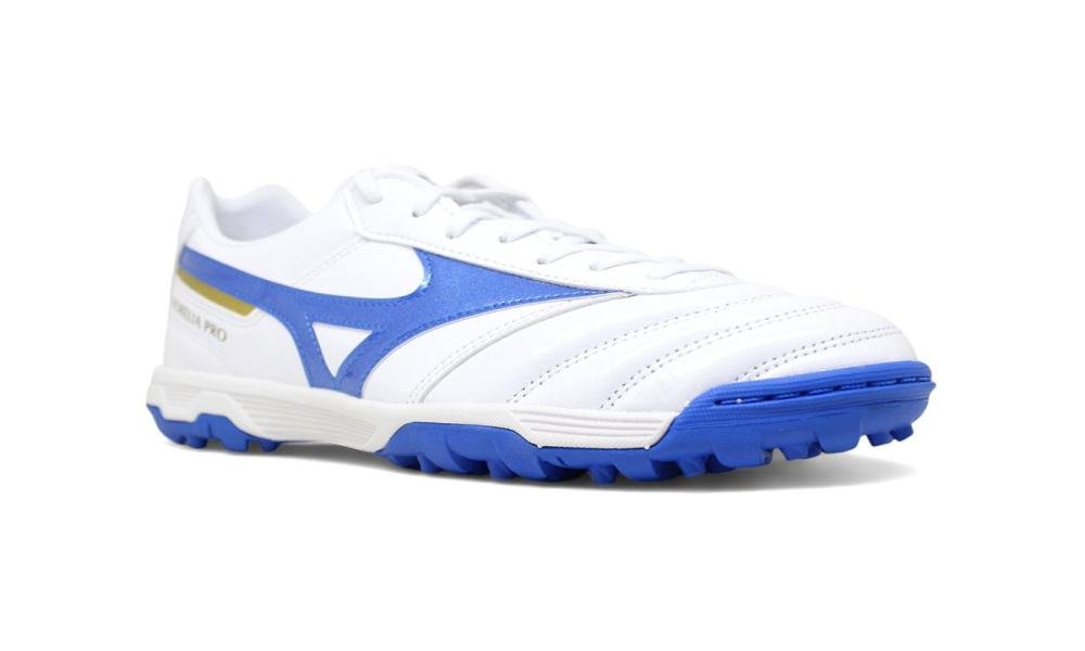 Chuteira Society Mizuno Morelia II Pro - masculino - branco e azul Branco 2