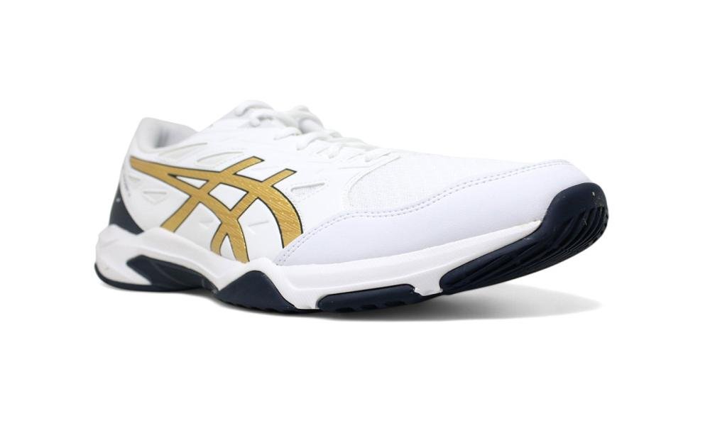 Tenis Asics Gel Rocket 11 - masculino - branco e dourado Branco