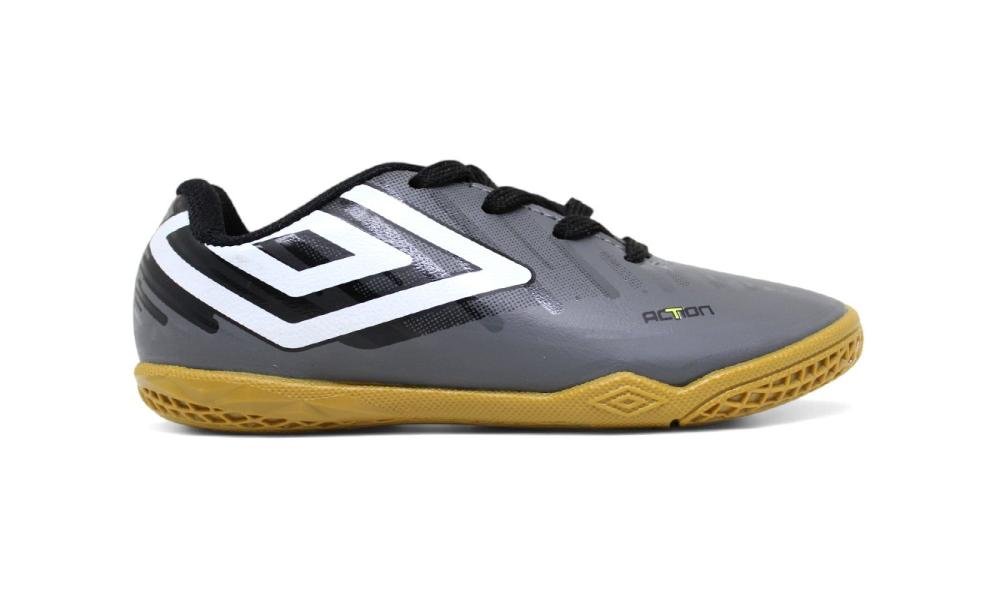 Tenis Futsal Umbro Action Jr Infantil - unissex - grafite e preto Cinza/Preto 1