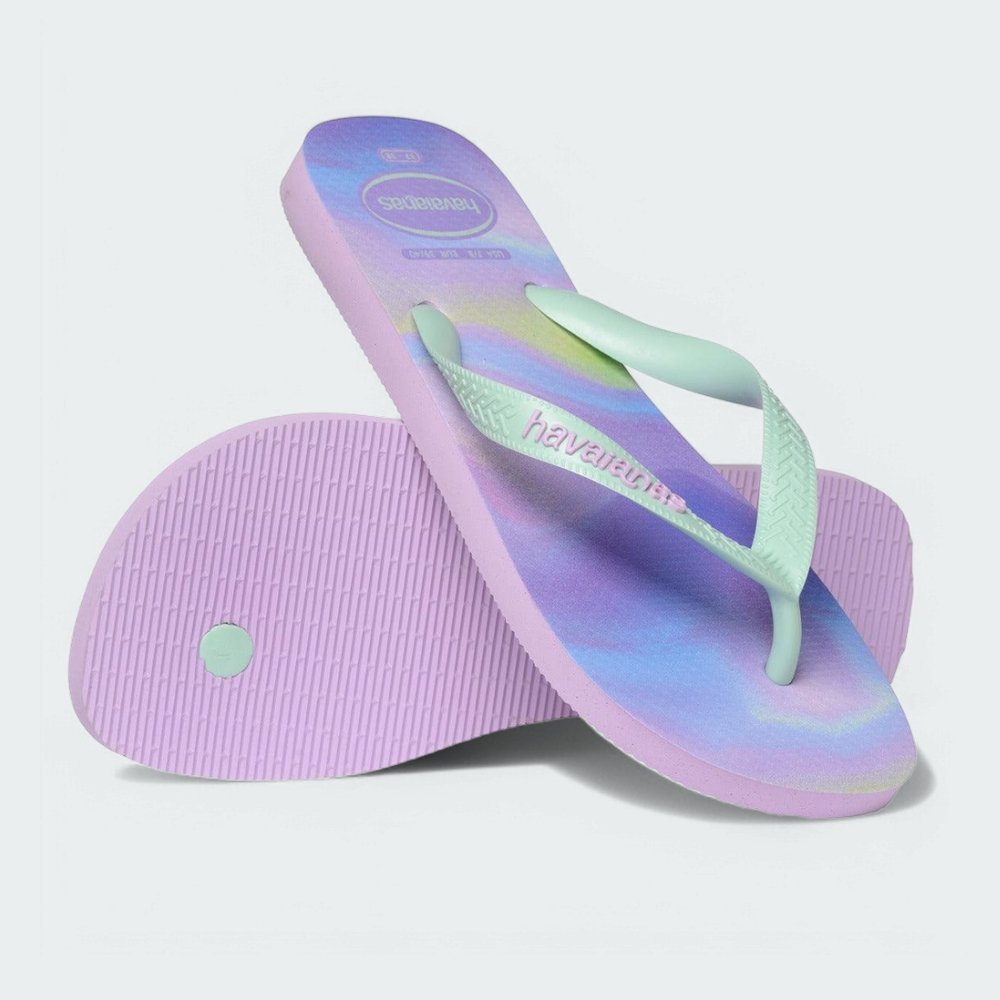 Chinelo Havaianas Top Fashion Fc - verde e roxo Verde/Roxo 3