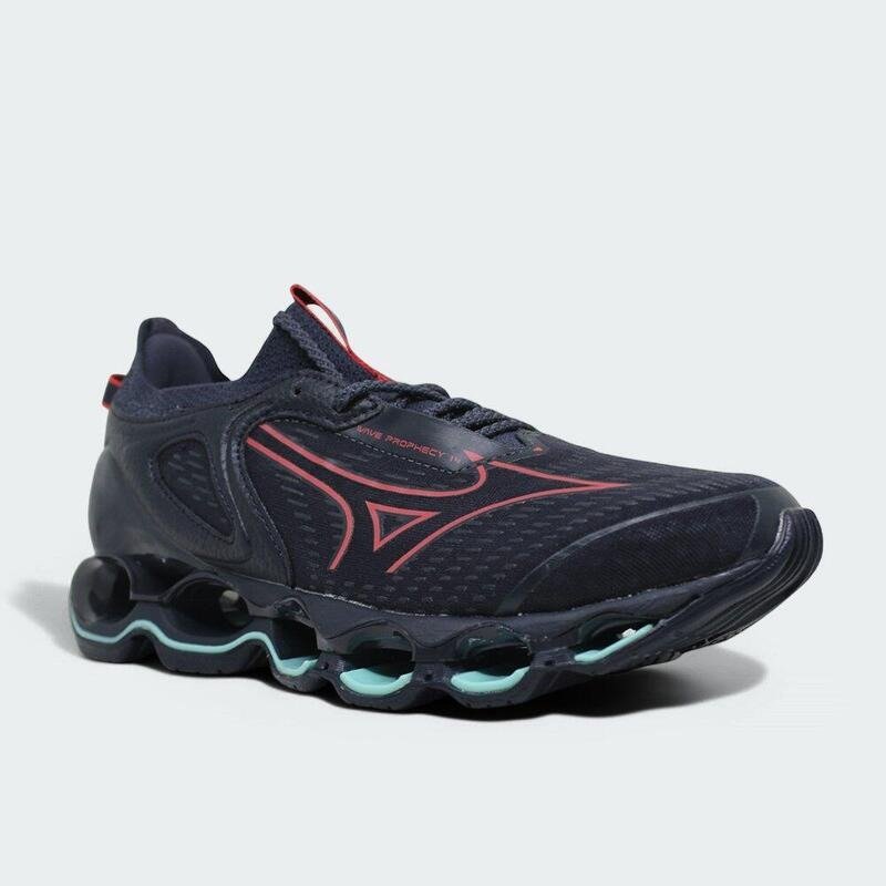 Tenis Mizuno Wave Prophecy 14 - feminino - azul marinho e vermelho Azul Marinho 2