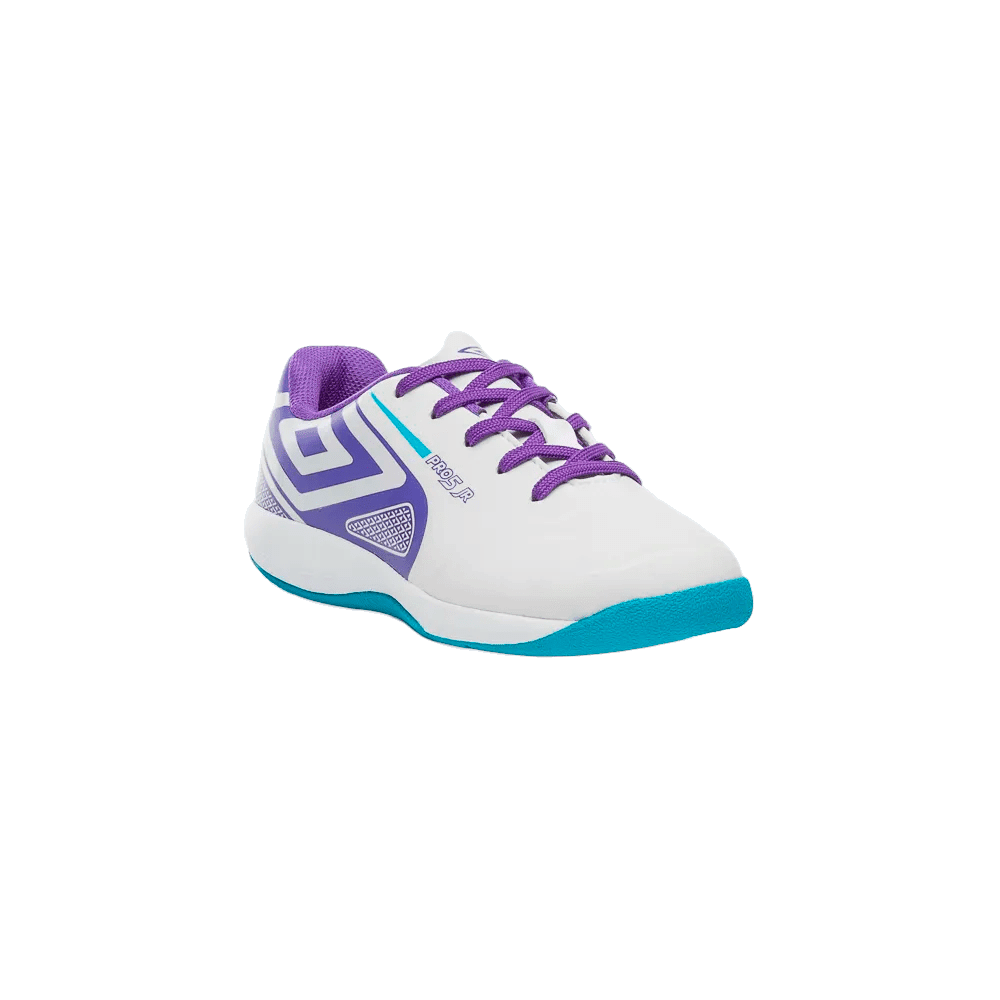 Tenis Futsal Umbro Pro 5 JR - infantil - roxo e branco Branco 2
