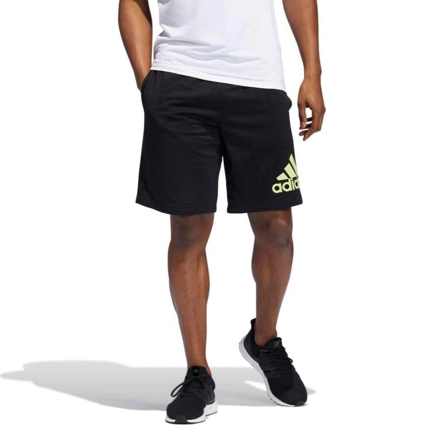 Bermuda Adidas Knit Logo - masculino - preto e amarelo Preto 2