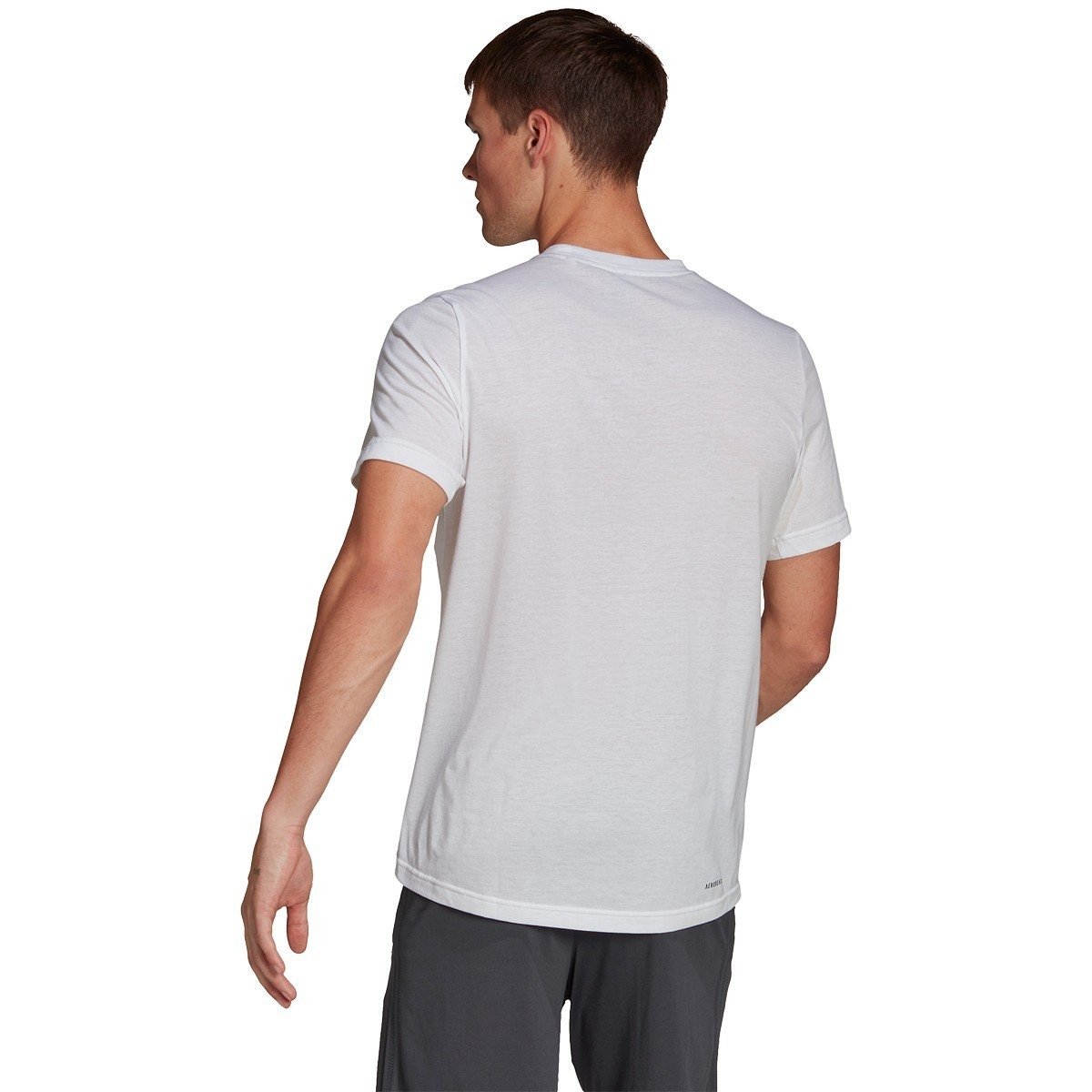 Camiseta Adidas D2m Logo Feelready - masculino - branco e azul Branco 2