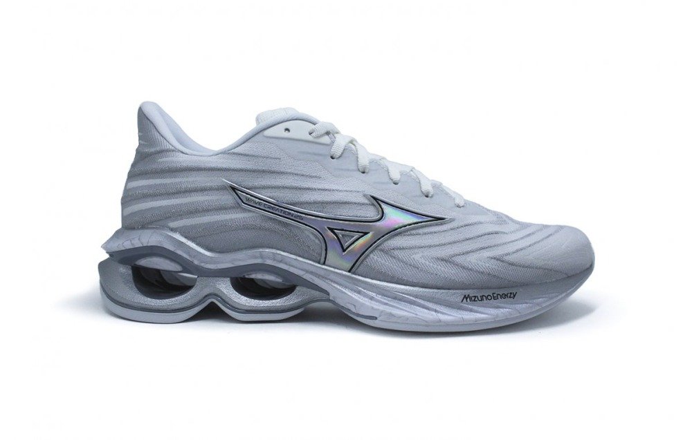 Tenis Mizuno Wave Creation 25 Anos - masculino - branco e prata