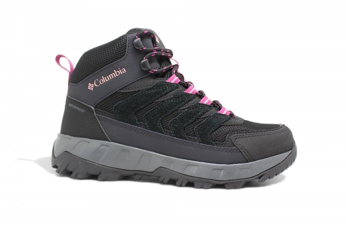 Bota Columbia Strata Trail Mid Wp - feminino - preto e  rosa