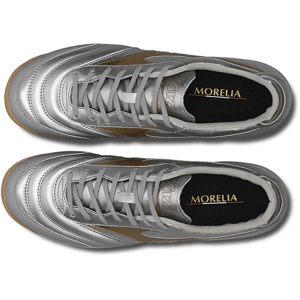 Tênis Futsal Mizuno Morelia Sala Pro - masculino - prata e dourado Prata 3