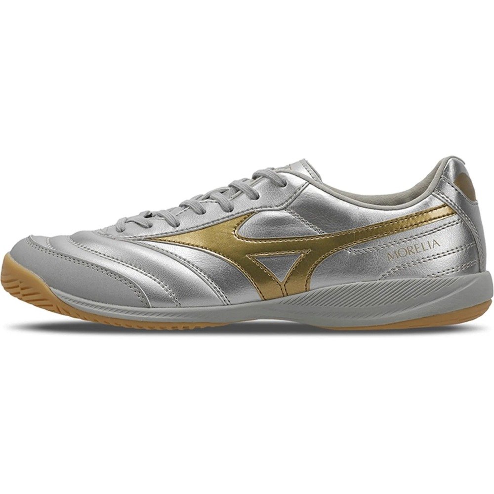 Tênis Futsal Mizuno Morelia Sala Pro - masculino - prata e dourado Prata 4