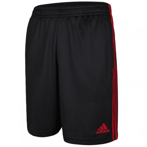 Bermuda Adidas 3 Stripes - masculino - preto e vermelho  Preto 2