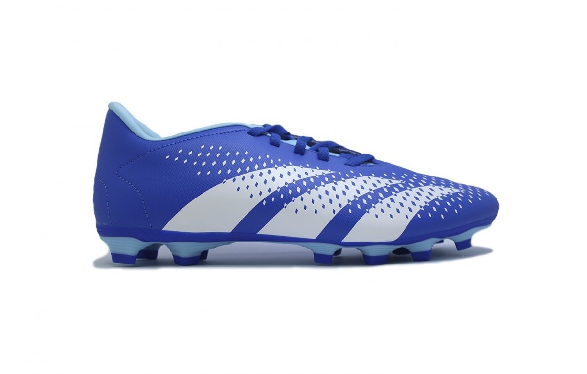 Chuteira campo Adidas Predator Accuracy - unissex - azul e branco