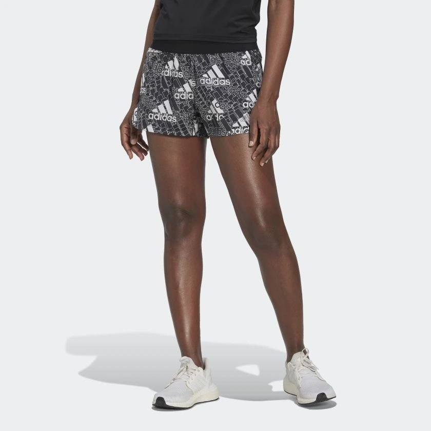 Short Adidas Brand Love - feminino - preto e branco