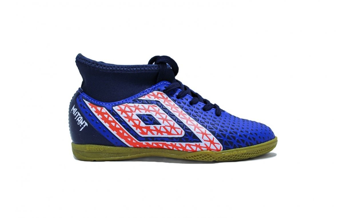 Chuteira futsal indoor Umbro Mutant Jr infantil - unissex - azul marinho