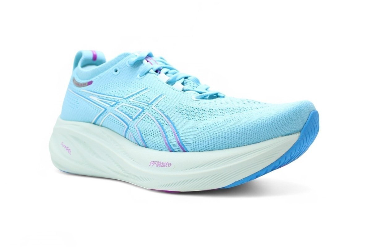Tenis Asics Gel Nimbus 26 - feminino - azul e branco Azul 2