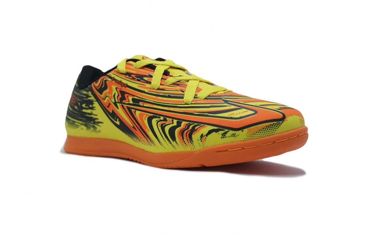 Chuteira futsal/indoor Topper Strike V Inf infantil - unissex - laranja e amarelo Amarelo 2
