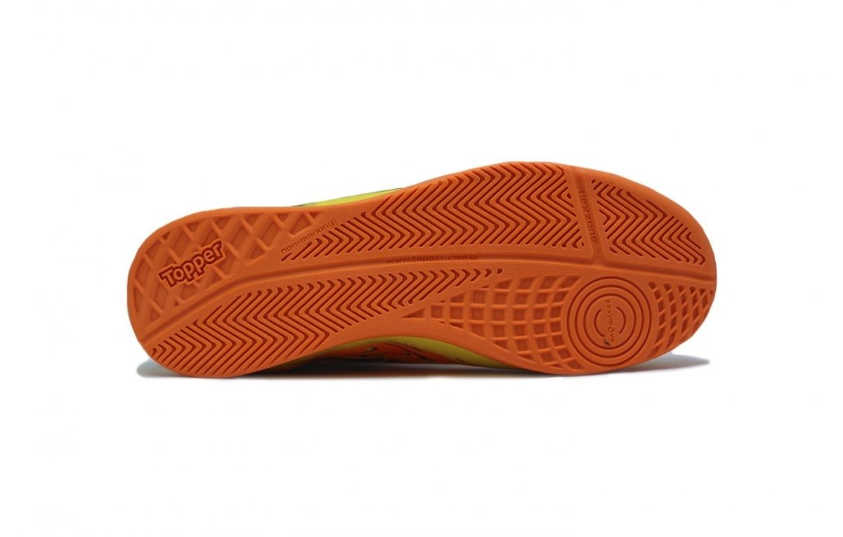 Chuteira futsal/indoor Topper Strike V Inf infantil - unissex - laranja e amarelo Amarelo 4