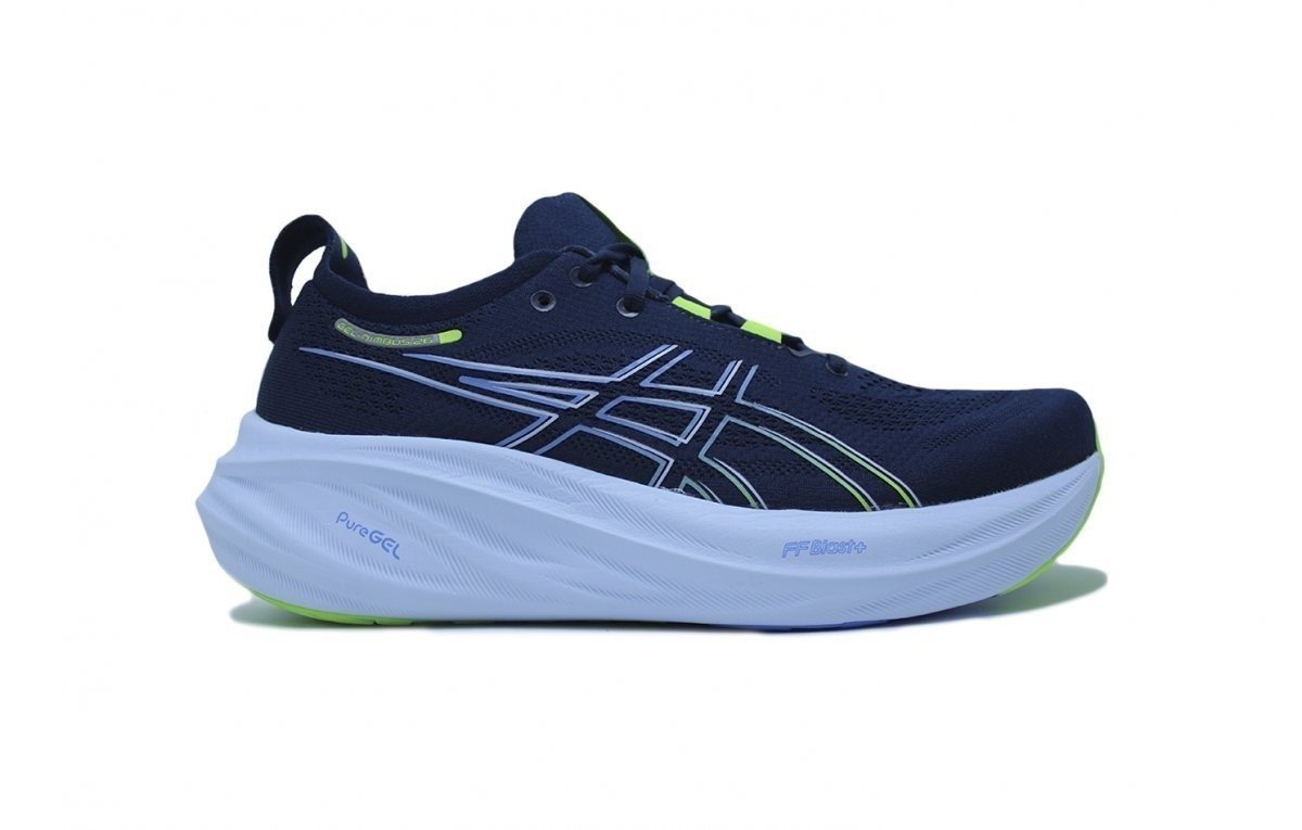 Tenis Asics Gel Nimbus 26 - masculino - azul marinho e verde