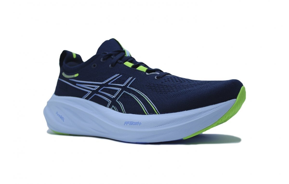 Tenis Asics Gel Nimbus 26 - masculino - azul marinho e verde Azul Marinho 2