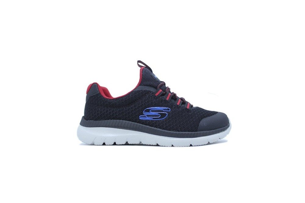 Tenis Skechers Bontiful infantil - masculino - preto e vermelho