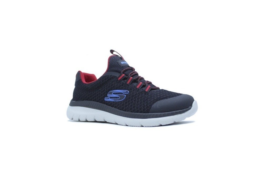 Tenis Skechers Bontiful infantil - masculino - preto e vermelho Preto 2