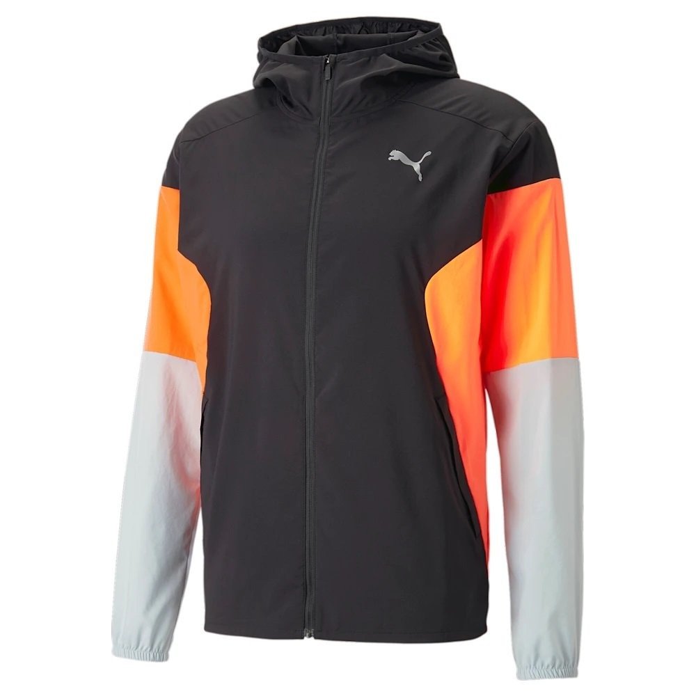 Jaqueta Puma Run Lightweight Jacket - masculino - preto e laranja
