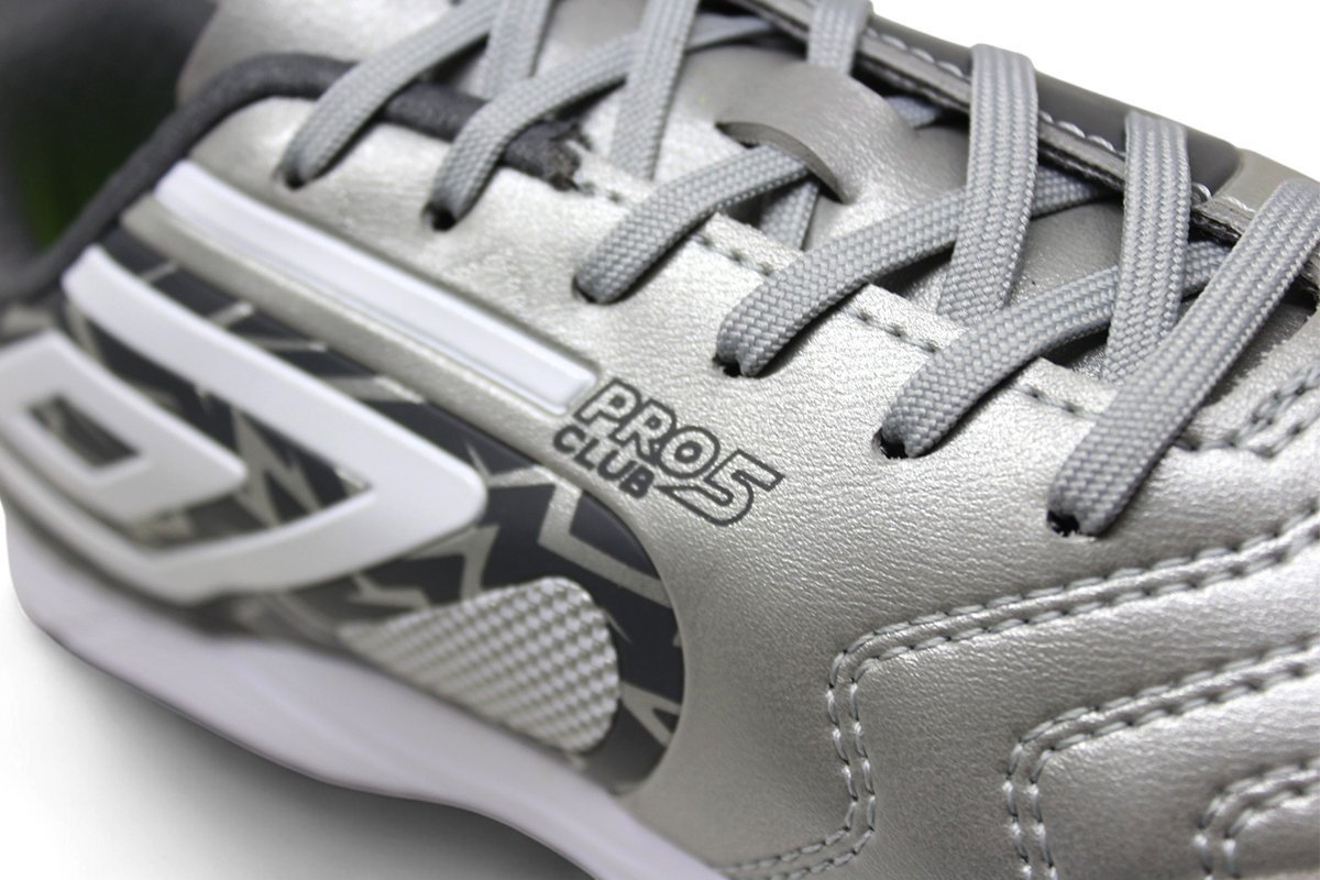 Chuteira society Umbro Pro 5 Bump Club - unissex - cinza e grafite Prata 6