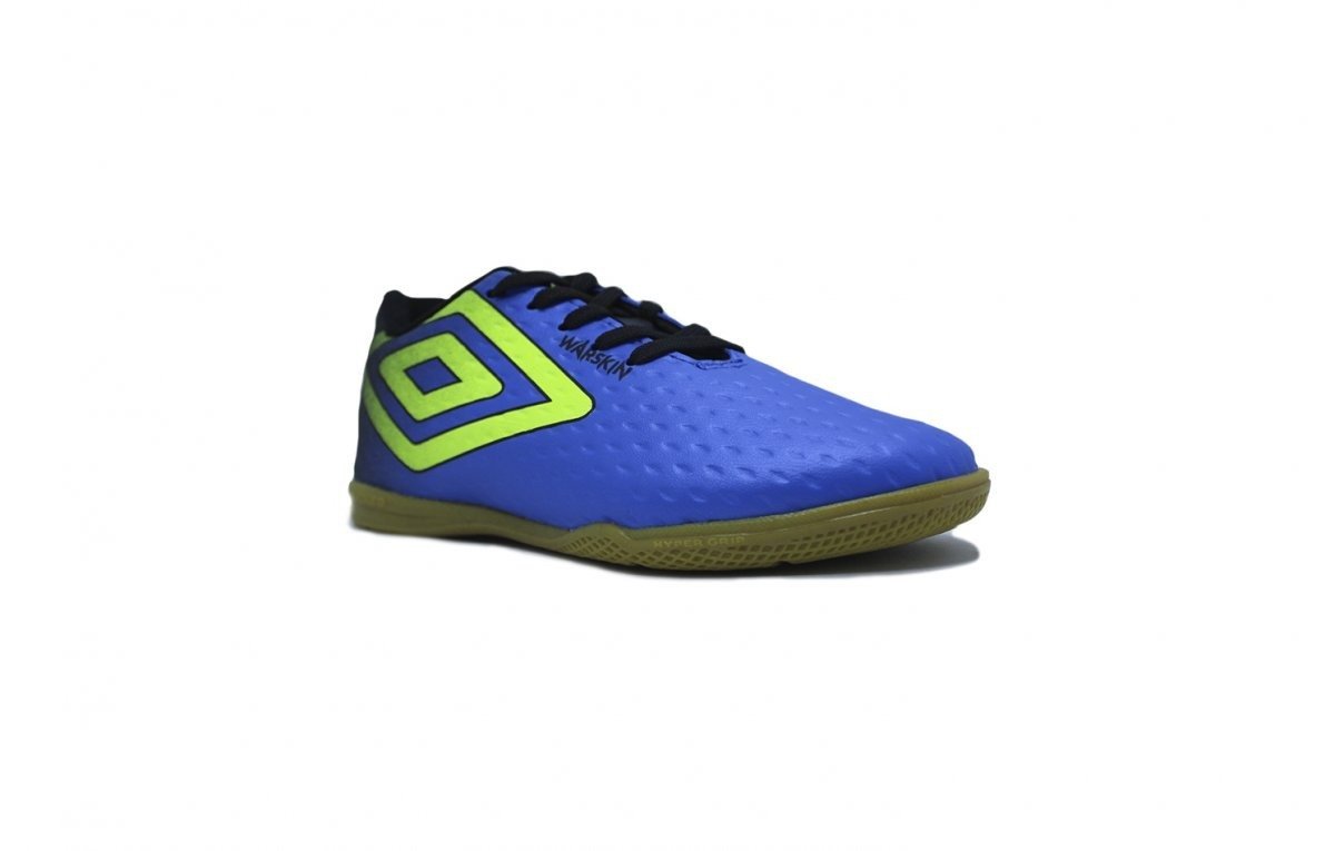 Chuteira futsal Umbro Warskin Jr infantil - unissex - azul e preto Azul 2